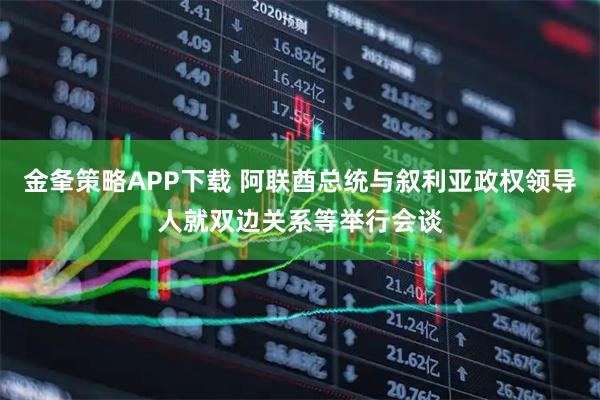 金夆策略APP下载 阿联酋总统与叙利亚政权领导人就双边关系等举行会谈